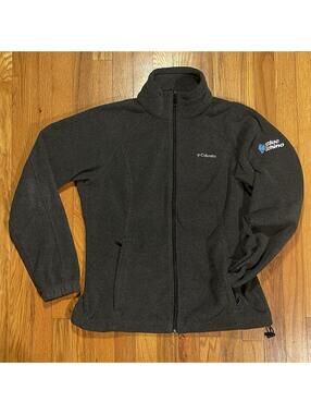 Columbia Full Zip Grey Fleece BLUE RHINO Embroidered Logo Women’s Large NWOT
